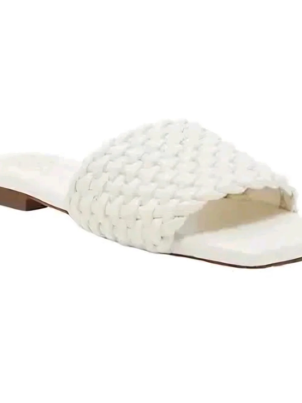 Vince Camuto White Braided Slide Sandals